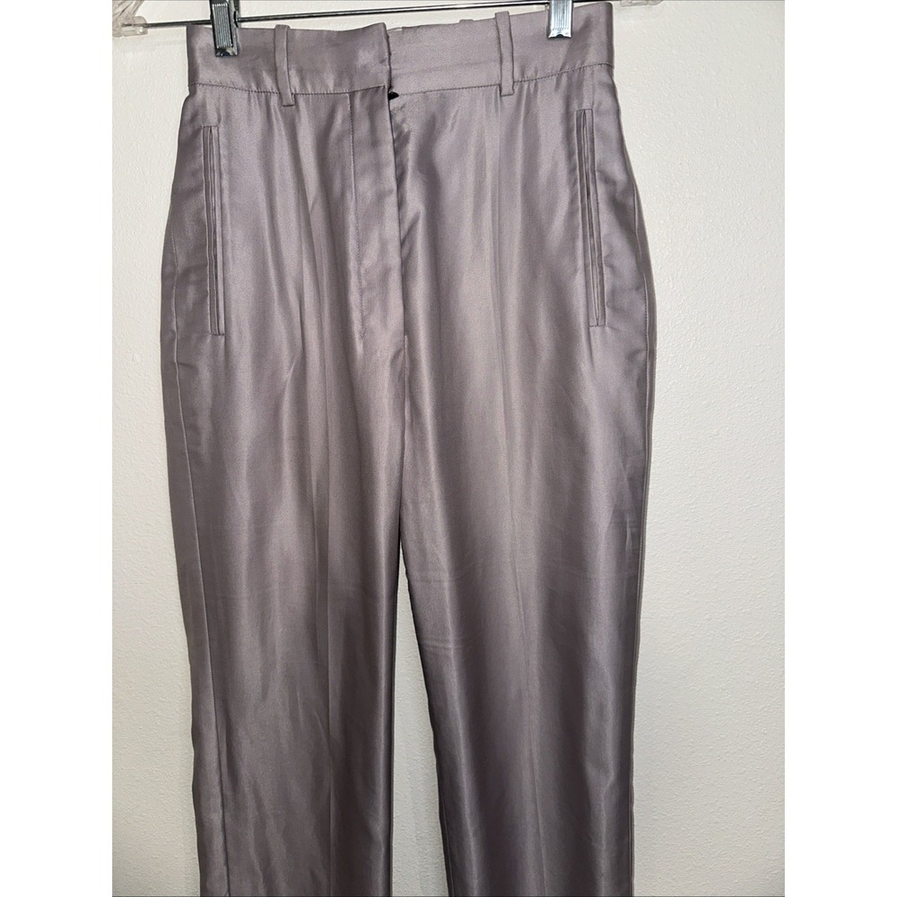 Yves  Saint  Laurent Taupe High- Waisted Dress Pants Straight Leg Trousers Sz 25 - Picture 2 of 16